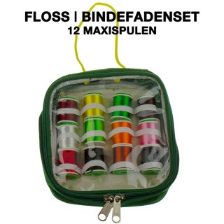 Bindefaden Set 2 - 12 Spulen in Nylontasche, Floss Nr. 0901