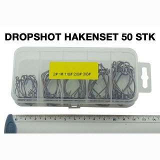 Drop Shot HakenSet 50 St&uuml;ck Silber - Box