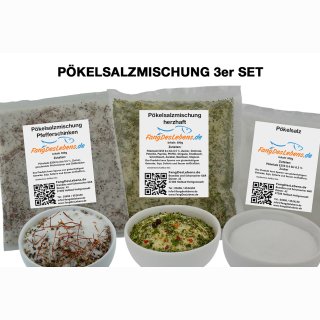 Pökelsalz Set-01 | 900g | Herzhaft, Natur Pur, Pfefferschinken (3x300g)