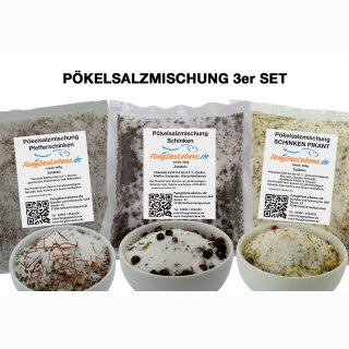 Pökelsalz Set-02 | 900g | Pfefferschinken, Schinken, Schinken Pikant (3x300g)