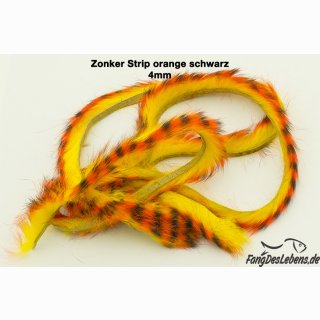 Zonker Strip, 4mm, 4er Set - Orange-Schwarz