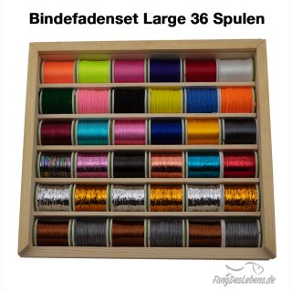 Bindefaden Set 5 Large - 36 Spulen in Holzbox