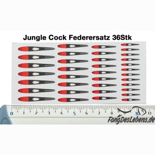 Jungle Cock Feder Ersatz, 36 Stück - 06 Rot