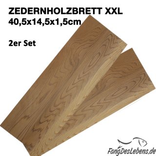 Zedernholzbrett Smoky 2er Set Zedernbrett 40,5 x 14,5 x 1,5cm