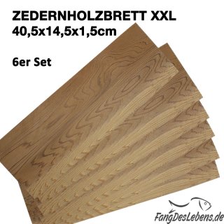 Zedernholzbrett Smoky 6er Set Zedernbrett 40,5 x 14,5 x 1,5cm