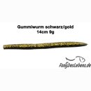 Gummiwurm (1 St&uuml;ck) 14,0cm | 9,0g 04 - Schwarz|Gold