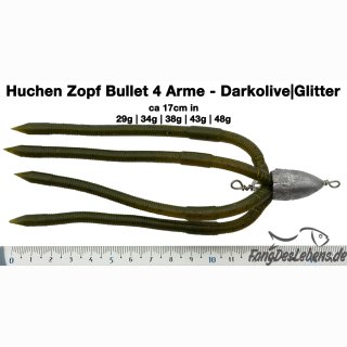 Huchen Zopf 29g - 4 Arme Darkolive|Glitter