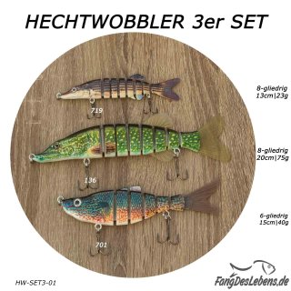 Hechtwobbler SET3-01 20cm-FNr. 136+15cm-FNr.701+13cm-FNr.719