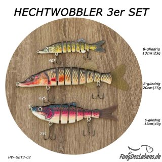 Hechtwobbler SET3-02 20cm-FNr. 625+15cm-FNr.735+13cm-FNr.407