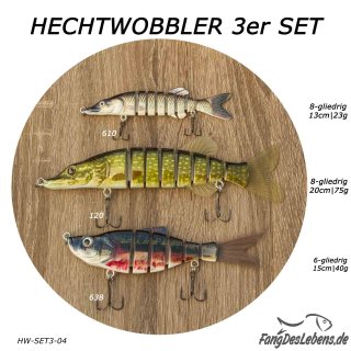 Hechtwobbler SET3-04 20cm-FNr. 120+15cm-FNr.638+13cm-FNr.610
